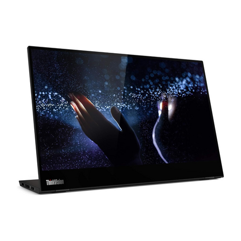 Lenovo Thinkvision M14T, 14 Inch (35.56 Cms) Fhd IPS 1920 x 1080  Monitor,Led, USB Port, 60Hz Refresh Rate,  Tilt, Height Adjust Stand (Raven Black)