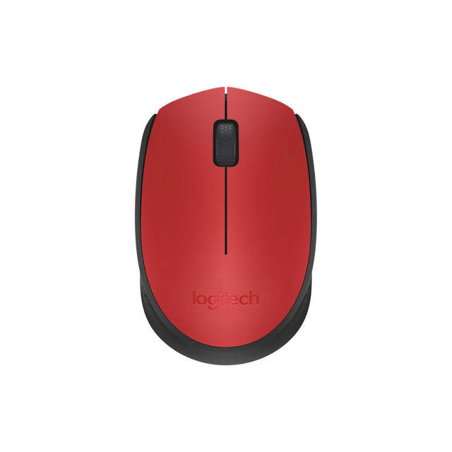 Logitech M171 Wireless Mouse for PC, Mac, Laptop, 2.4 GHz with USB Mini Receiver, Optical Tracking, 12-Months Battery Life, Ambidextrous - Red