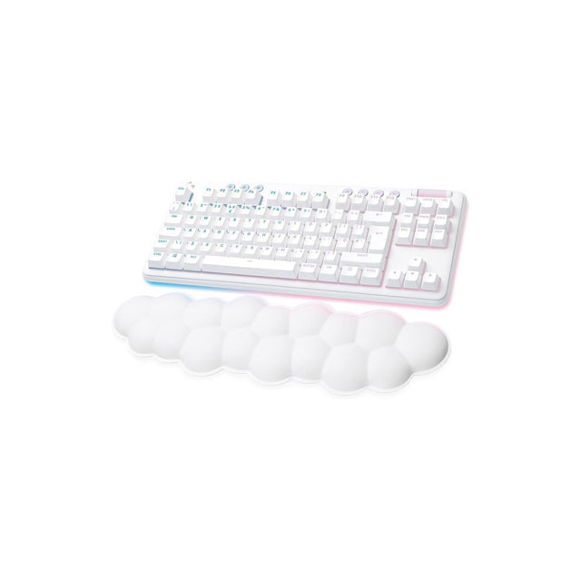 Logitech G G715 Wireless Mechanical Gaming Keyboard with LIGHTSYNC RGB Lighting, LIGHTSPEED, Tactile Switches (GX Brown) and Keyboard Palm Rest, PC and Mac Compatible - White Mist