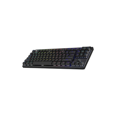 Logitech G PRO X TKL LIGHTSPEED Wireless Gaming Keyboard, Ultra-Portable Tenkeyless Design, LIGHTSYNC RGB, PBT keycaps, Tactile Switches (GX Brown), US INTL Layout - Black