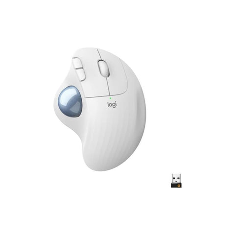 Logitech ERGO M575 Wireless Trackball Mouse Easy thumb control, precision and smooth tracking, ergonomic comfort design, for Windows, PC and Mac with Bluetooth and USB capabilities, Off white