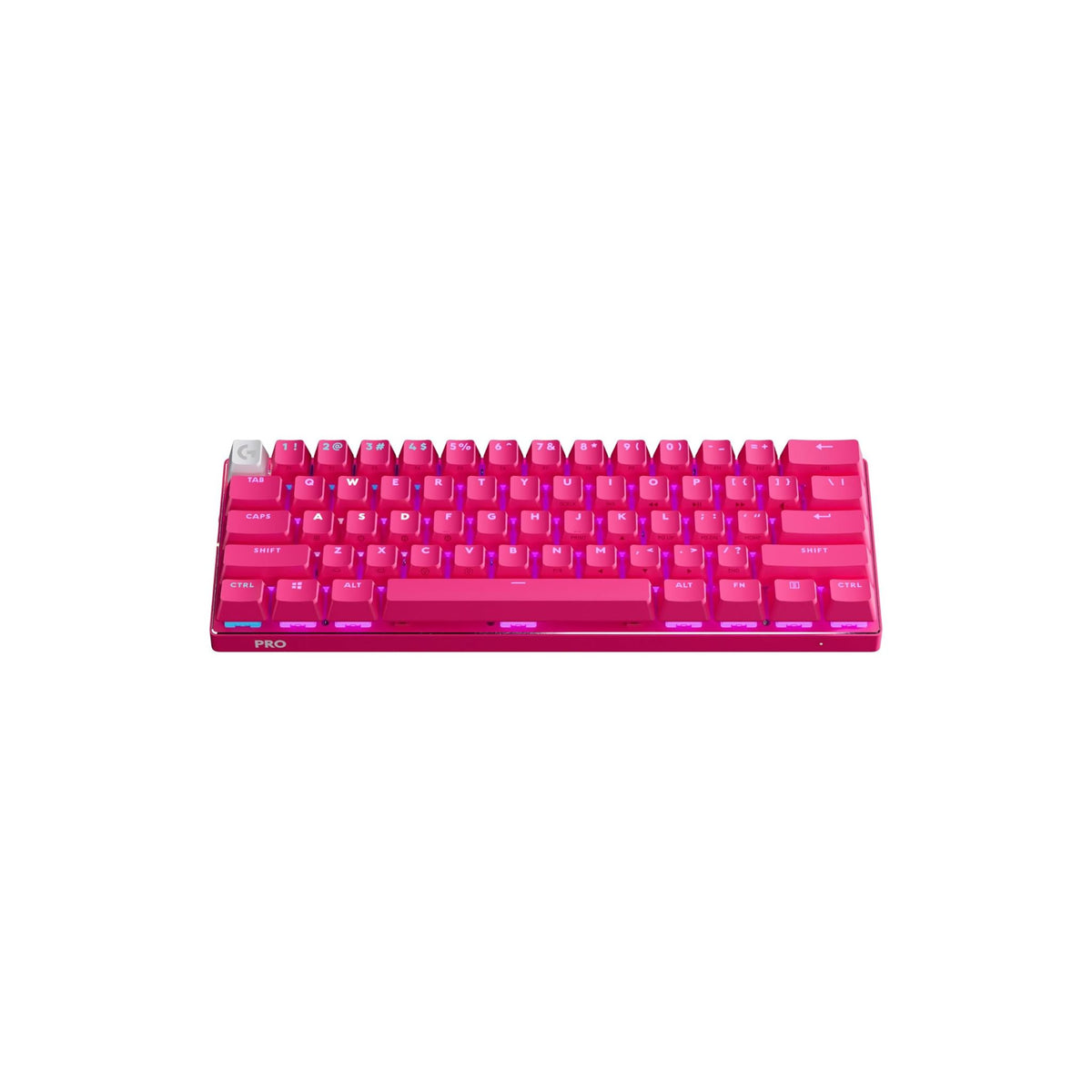 Logitech G PRO X 60 LIGHTSPEED Wireless Gaming Keyboard, Ultra Compact TKL 60% Mechanical Keyboard for Windows PC, LIGHTSYNC RGB, Dual-Shot PBT Keycaps, Tactile Switches - Magenta