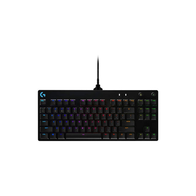 Logitech G PRO Mechanical Gaming Keyboard, Ultra Portable Tenkeyless Design, Detachable Micro USB Cable, 16.8 Million Color LIGHTSYNC RGB backlit keys - Black