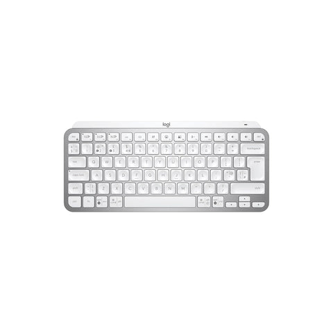 Logitech MX Keys Mini Minimalist Wireless Illuminated Keyboard, Compact, Bluetooth, Backlit, USB-C, Compatible with Apple macOS, iOS, Windows, Linux, Android, Metal Build, US Intl Layout - Pale Grey