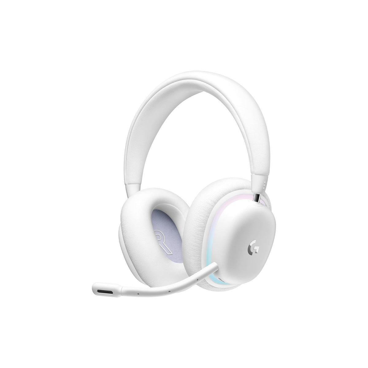 Logitech G G735 Wireless Gaming Headset, Customisable LIGHTSYNC RGB Lighting, LIGHTSPEED, Bluetooth, 3.5 MM Aux Compatible with PC, Mobile Devices, Detachable Microphone - White Mist