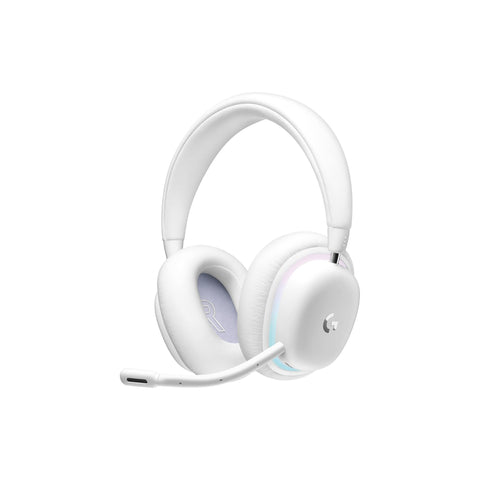 Logitech G G735 Wireless Gaming Headset, Customisable LIGHTSYNC RGB Lighting, LIGHTSPEED, Bluetooth, 3.5 MM Aux Compatible with PC, Mobile Devices, Detachable Microphone - White Mist