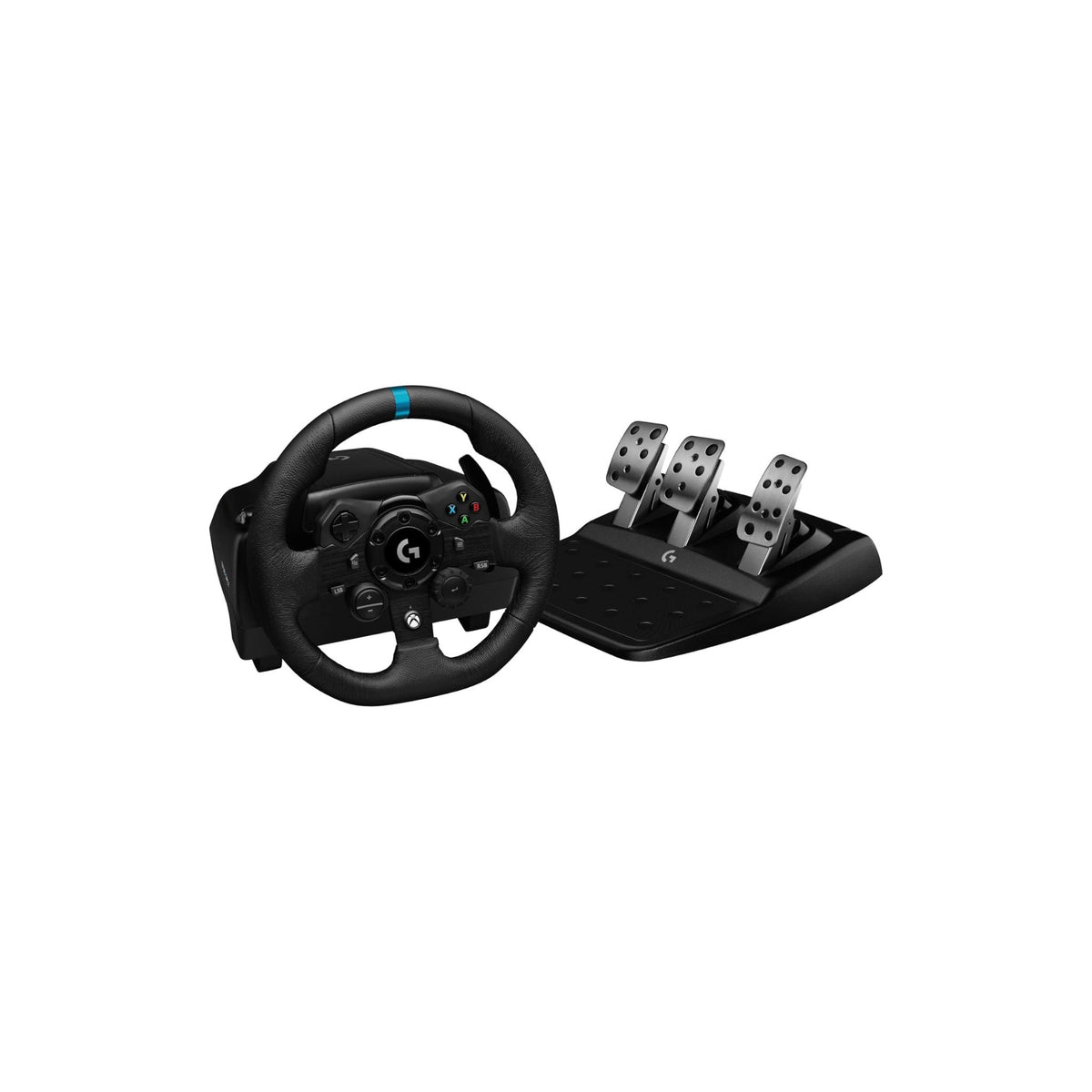 Logitech G923 Racing Wheel and Pedals, TRUEFORCE Feedback, Responsive Driving Design, Dual Clutch Launch Control, Genuine Leather, for Xbox One, PC - Black - UAE Version