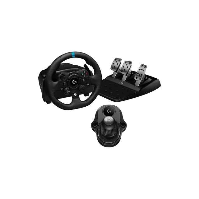 Logitech G923 Racing Wheel and Pedals for Xbox One and PC - UAE Version & Driving Force Racing Shifter For G923, Black