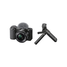 Sony Alpha ZV-E10L Interchangeable Lens Vlog Digital Camera with 16-50 mm Lens and Free Sony Wireless Grip with remote control and tripod feature, 24.2MP, Black