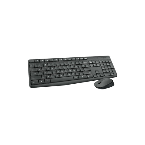 Logitech MK235 Wireless Keyboard and Mouse Combo for Windows, 2.4 GHz Wireless with Unifying USB-Receiver, Wireless Mouse, 15 FN Keys, 3-Year Battery Life, PC/Laptop, Arabic/English Layout - Black