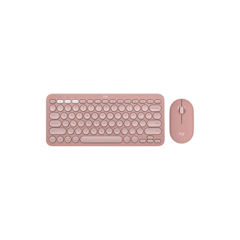 Logitech Pebble 2 Combo, Wireless Keyboard and Mouse, Quiet and Portable, Customisable, Logi Bolt, Bluetooth, Easy-Switch for Windows, macOS, iPadOS, Chrome - Rose