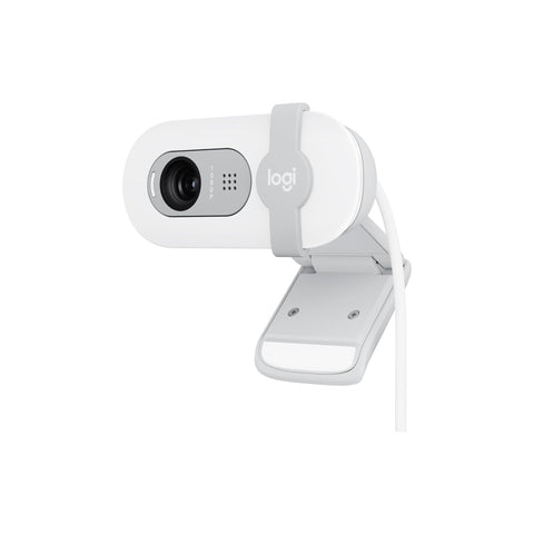 Logitech Brio 100 Full HD Webcam for Meetings and Streaming, Auto-Light Balance, Built-In Mic, Privacy Shutter, USB-A, for Microsoft Teams, Google Meet, Zoom and More - White