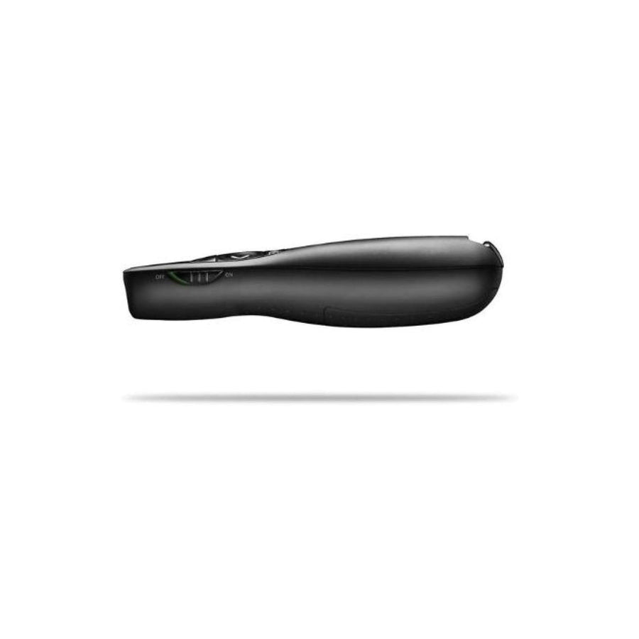 Logitech R400 Wireless Presentation Remote 2.4 GHz USB-Receiver Red Laser Pointer 15-Meter Operating Range 6 Buttons Intuitive Slideshow Control Battery Indicator PC