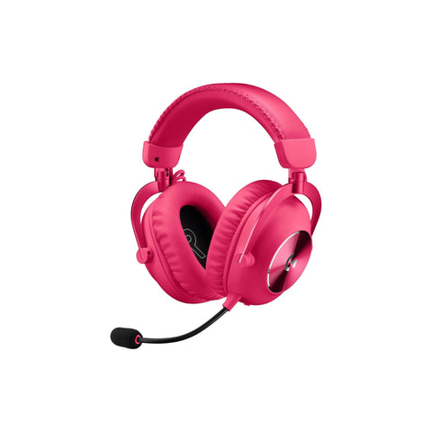 Logitech G PRO X 2 LIGHTSPEED Wireless Gaming Headset, Detachable Boom Mic, 50mm Graphene Drivers, DTS:X Headphone 2.0-7.1 Surround, Bluetooth/USB/3.5mm Aux, for PC, PS5 - Magenta