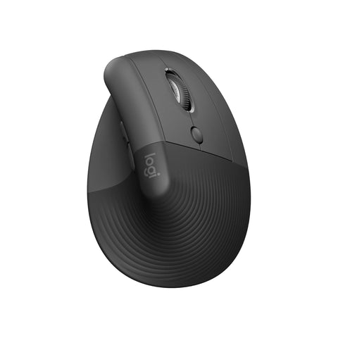 Logitech Lift Vertical Ergonomic Mouse, Wireless, Bluetooth or Logi Bolt USB receiver, Quiet clicks, 4 buttons, compatible with Windows/macOS/iPadOS, Laptop, PC - Graphite
