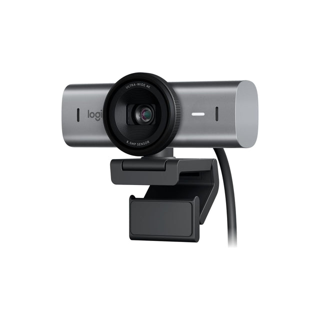 Logitech MX Brio Ultra HD 4K Collaboration and Streaming Webcam, 1080p at 60 FPS, Dual Noise Reducing Mics, Show Mode, USB-C, Webcam Cover, Works with Microsoft Teams, Zoom, Google Meet - Graphite