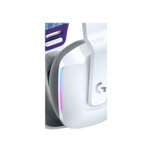 Logitech G733 LIGHTSPEED Wireless Gaming Headset with suspension headband, LIGHTSYNC RGB, Blue VO!CE mic technology and PRO-G audio drivers - White