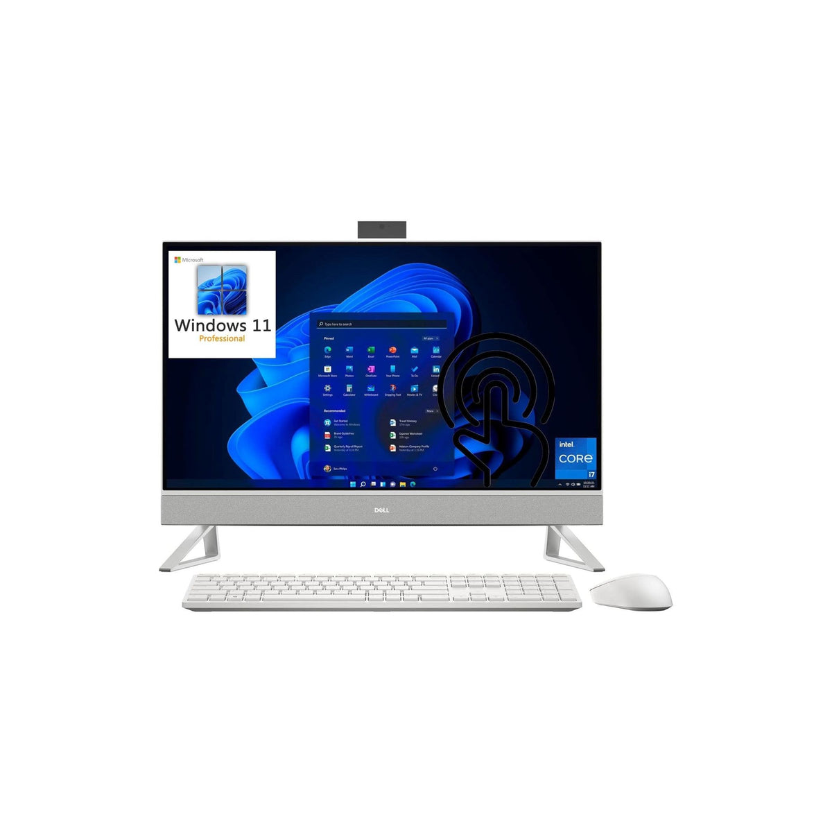 Dell 2023 Inspiron 27 7710 AIO 27" FHD Touchscreen All-in-One Business Desktop Computer, 12th Gen Intel 10-Core i7-1255U, 32GB DDR4 RAM, 2TB PCIe SSD + 1TB HDD, GeForce MX550 2GB, Windows 11 Pro