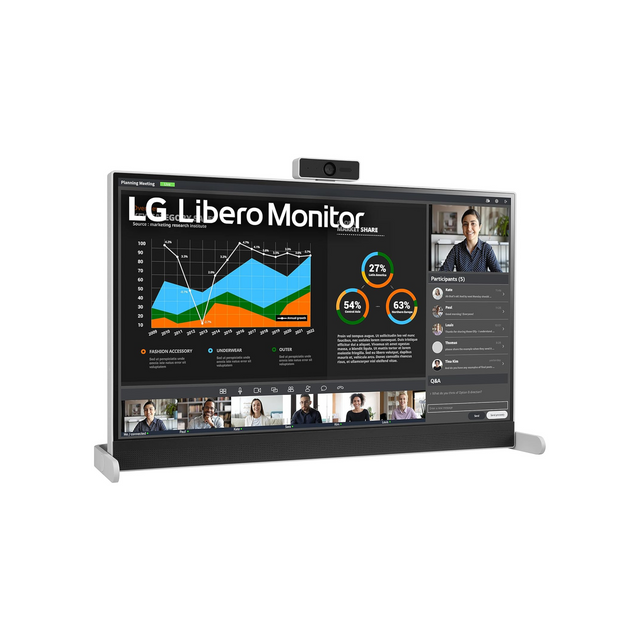 LG 27MQ70QC-S.AUS 27" QHD IPS HDR 10 Libero Monitor with Detachable Full HD Webcam