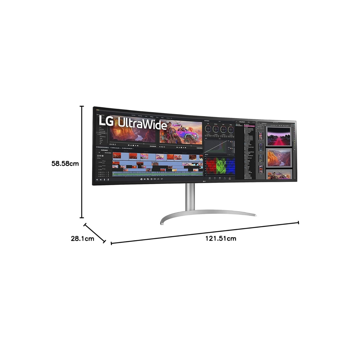 LG UltraWide Monitor (49WQ95C) – 49-Inch 32:9 Nano IPS Display, DQHD(5120 X 1440p) at 144Hz, DCI-P3 98%, Display HDR™400, Curved