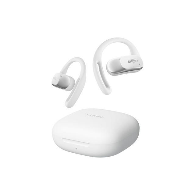 SHOKZ OpenFit Air Open-Ear Headphones, True Wireless Bluetooth Earphones with Microphone, Earbuds with Air Earhook, Fast Charging, 28h Playtime, IP54 Waterproof for Workout - White