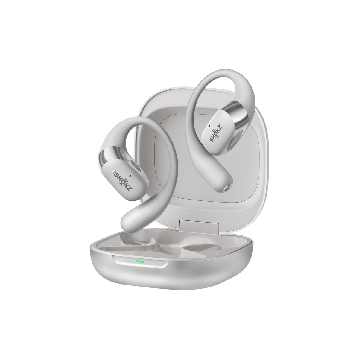 Shokz NEW OpenFit 2+ Open-Ear Headphones, Dolby Audio Enabled, Comfortable Earbuds with Soft Ear Hooks, 48H Playtime, IP55 Water-Resistant, USB-C Fast Charging, Wireless Charging, Carrying Bag, Grey