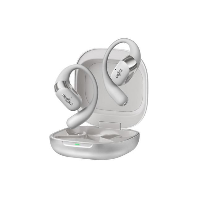 Shokz NEW OpenFit 2+ Open-Ear Headphones, Dolby Audio Enabled, Comfortable Earbuds with Soft Ear Hooks, 48H Playtime, IP55 Water-Resistant, USB-C Fast Charging, Wireless Charging, Carrying Bag, Grey
