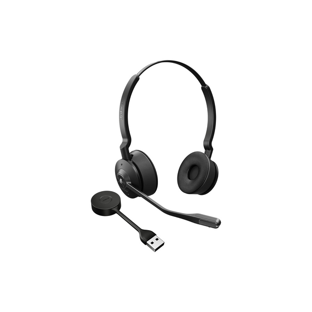 Jabra Engage 55 MS Stereo USB-C Headset, SafeTone 2.0 Hearing Protection, DECT Security Step C, Robust and Flexible USB Adapter, Black |9559-470-111