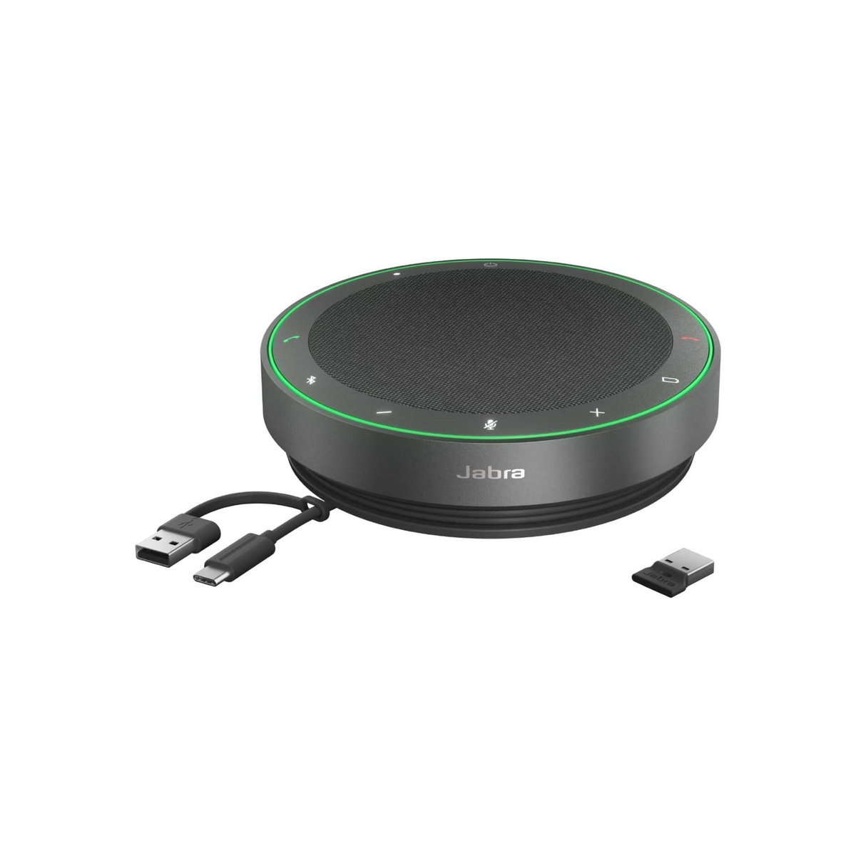 Jabra Speak2 75 Conferencing Speakerphone with Link 380 USB-A, Adapter for Unified Communications, 65mm Speaker Size, 360° Omnidirectional Microphone, IP64 Water and Dust Protection, Black | 2775-419