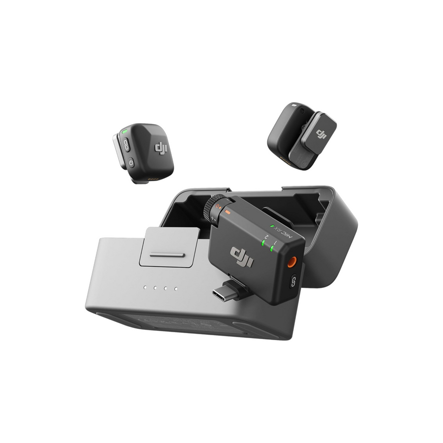 DJI Mic Mini (2 TX + 1 RX + Charging Box), Ultra-Light, HQ Audio, 48 Hours Use, Noise Cancellation, Limit (Mic Mini (2 TX + 1 RX + Charging Box))
