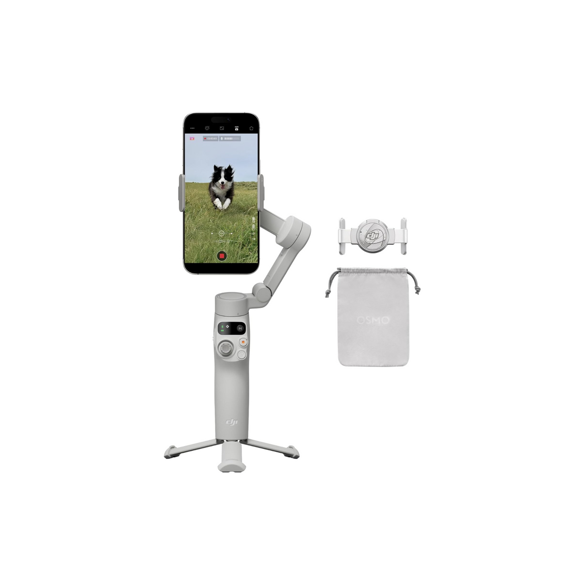 DJI Osmo Mobile 7 Gimbal Stabilizer for iPhone, Android, Built-in Tripod, Comfortable Grip, 3-Axis Phone Gimbal, ActiveTrack 7.0, OneTap Edit, Phone Charging,UAE Version, Official Warranty Support