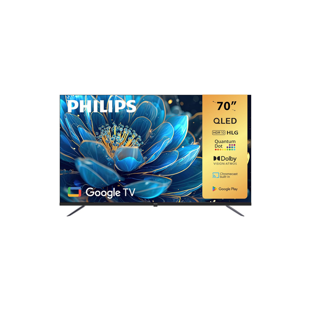 Philips 70 INCH 4K QLED Google Smart TV, 8100 Series 70PQT8169/56,Dolby Vision/HDR 10/HLG, HDMI 2.1, Google Voice Assistant, Youtube, Netflix, Shahid, 1 Year Warranty