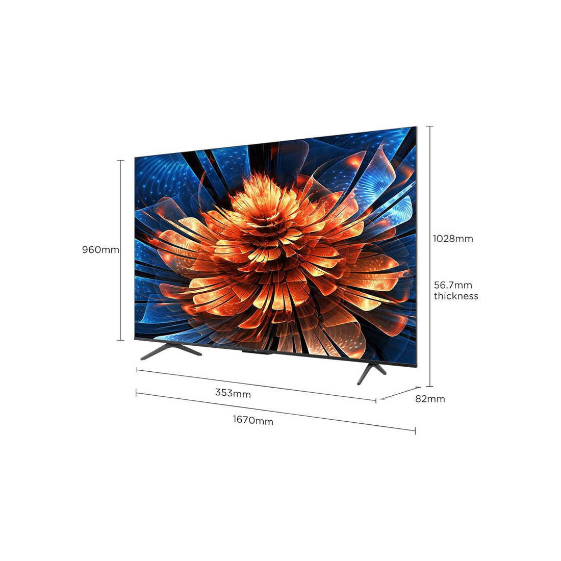 TCL Television 75 Inch Smart TV 4K QD-Mini LED Colorful Quantum Crystal HDR 10+ Gaming Google TV
