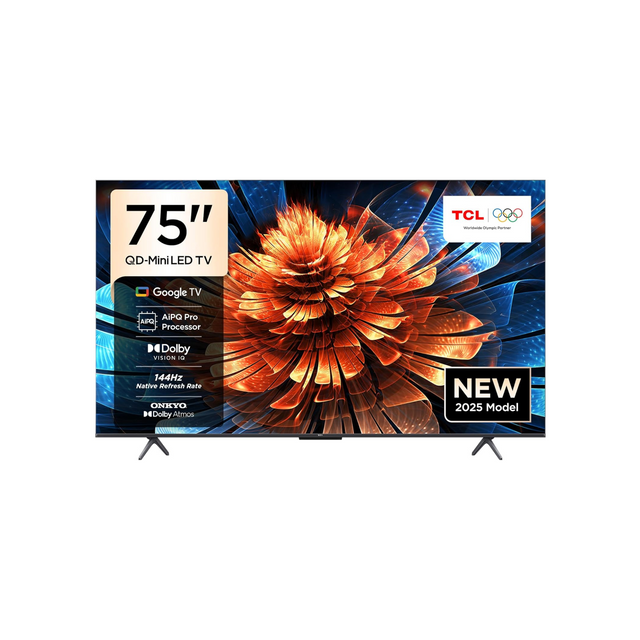 TCL Television 75 Inch Smart TV 4K QD-Mini LED Colorful Quantum Crystal HDR 10+ Gaming Google TV, 144Hz Native Refresh Rate, ONKYO 2.1 Hi-Fi, Dolby Atmos, AI Mode, Game Master-75Q6C (2025 Model)