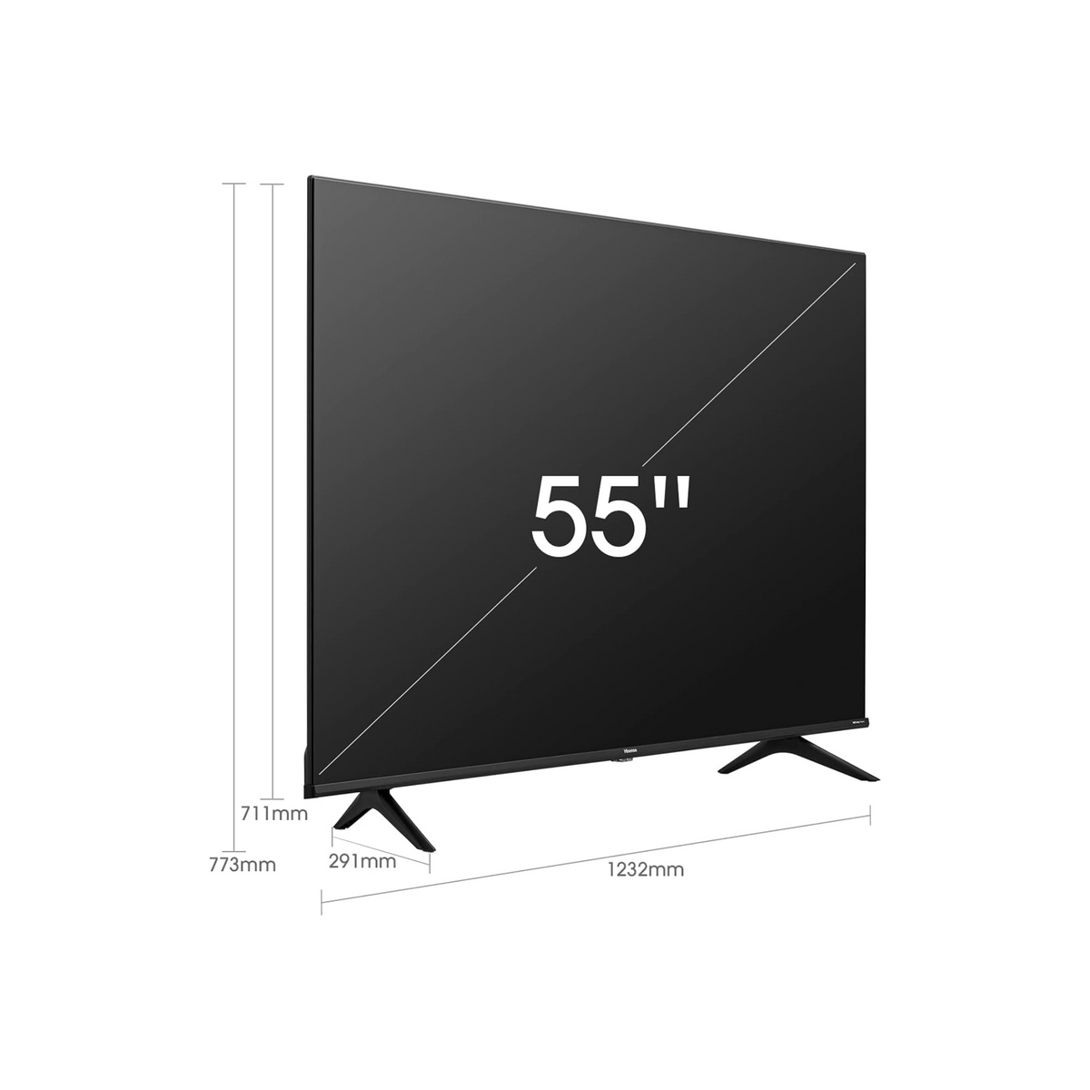 Hisense 55A6BGTUK (55 Inch) 4K UHD Smart TV, with Dolby Vision HDR, DTS Virtual X, Youtube, Netflix, Disney +, Freeview Play and Alexa Built-in, Bluetooth and WiFi (2022 NEW), black
