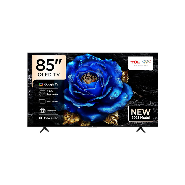 TCL Television 85 Inch Smart TV 4K QLED Colorful Quantum Crystal HDR 10+ Gaming Google TV, ONKYO 2.1 Hi-Fi, Dolby Atmos, DTS Virtual X, MEMC, Voice Control, Game Master, Slim Design-85T6C (2025 Model)