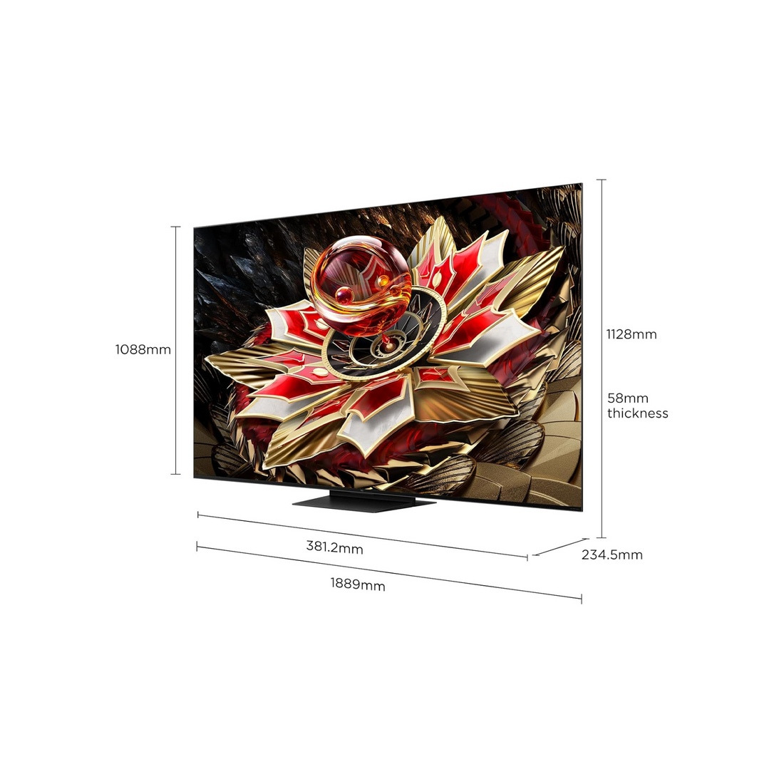 TCL Television 85 Inch Smart TV 4K QD-Mini LED Colorful Quantum Crystal HDR 3000nits Gaming Google TV