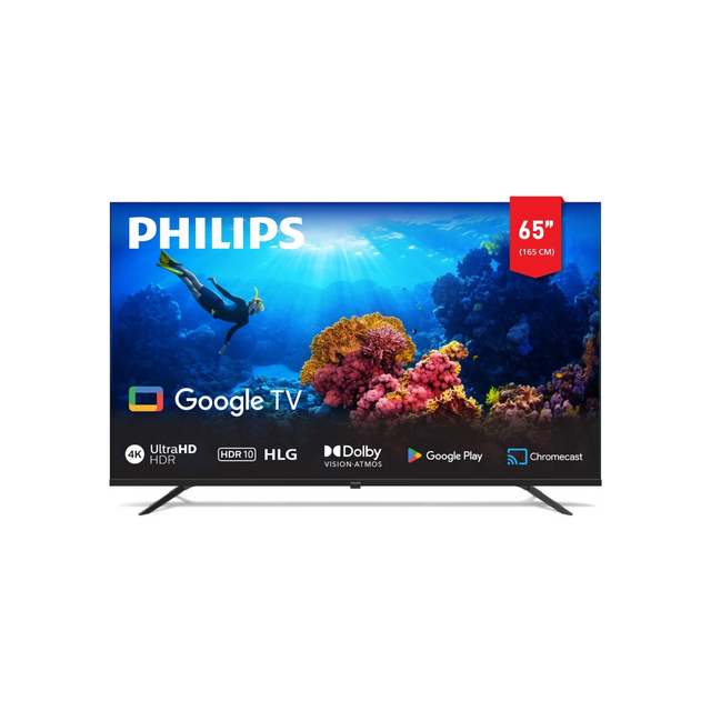 Philips 65inch 4K Smart Google TV 7100 series 65PUT7129/56, Dolby Vision + HDR 10, Google Voice Assistant, Youtube, Netflix, Shahid, 2024 Model, One Year Warranty