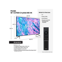 Samsung Smart TV, Crystal UHD 4K, CU7000, 55 Inch, Black, Crystal Processor 4K, PurColor, Smart Hub, UA55CU7000 - 2023 - International Version
