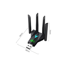 Lullaxx USB WiFi Adapter, 1300Mbps 5dbi Dual Band WiFi Receiver 802.11 Dongle 5Ghz/2.4Ghz Antenna Wireless Network External Receiverfor Desktop PC Laptop Tablet, Supports Windows XP/7/8/10, Mac OS X