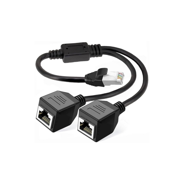 Ethernet Splitter 1 to 2, RJ45 Network Male to Female Adapter, 1 to 2 Port LAN Ethernet Splitter Adapter, Suitable Super Cat5-7, Compatible with ADSL, Hubs, TVs, Set-top Boxes, Routers, Computers NALACAL