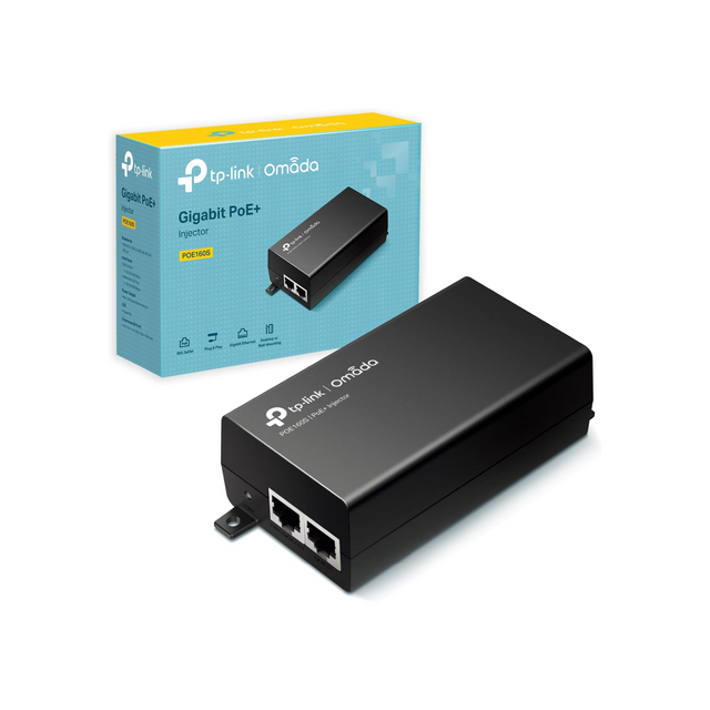 TP-Link 802.3at/af Gigabit PoE Injector | Non-PoE to PoE Adapter | Supplies PoE (15.4W) or PoE+ (30W) | Plug & Play | Desktop/Wall-Mount | Distance Up to 100m (PoE160S)