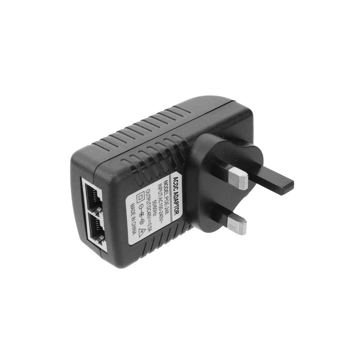 SYOSI DC Power Supply Adapter, 48V 0.5A POE Injector Power Supply Over Ethernet Adapter with UK Plug for POE Non POE devices via only an Ethernet cable Device Black