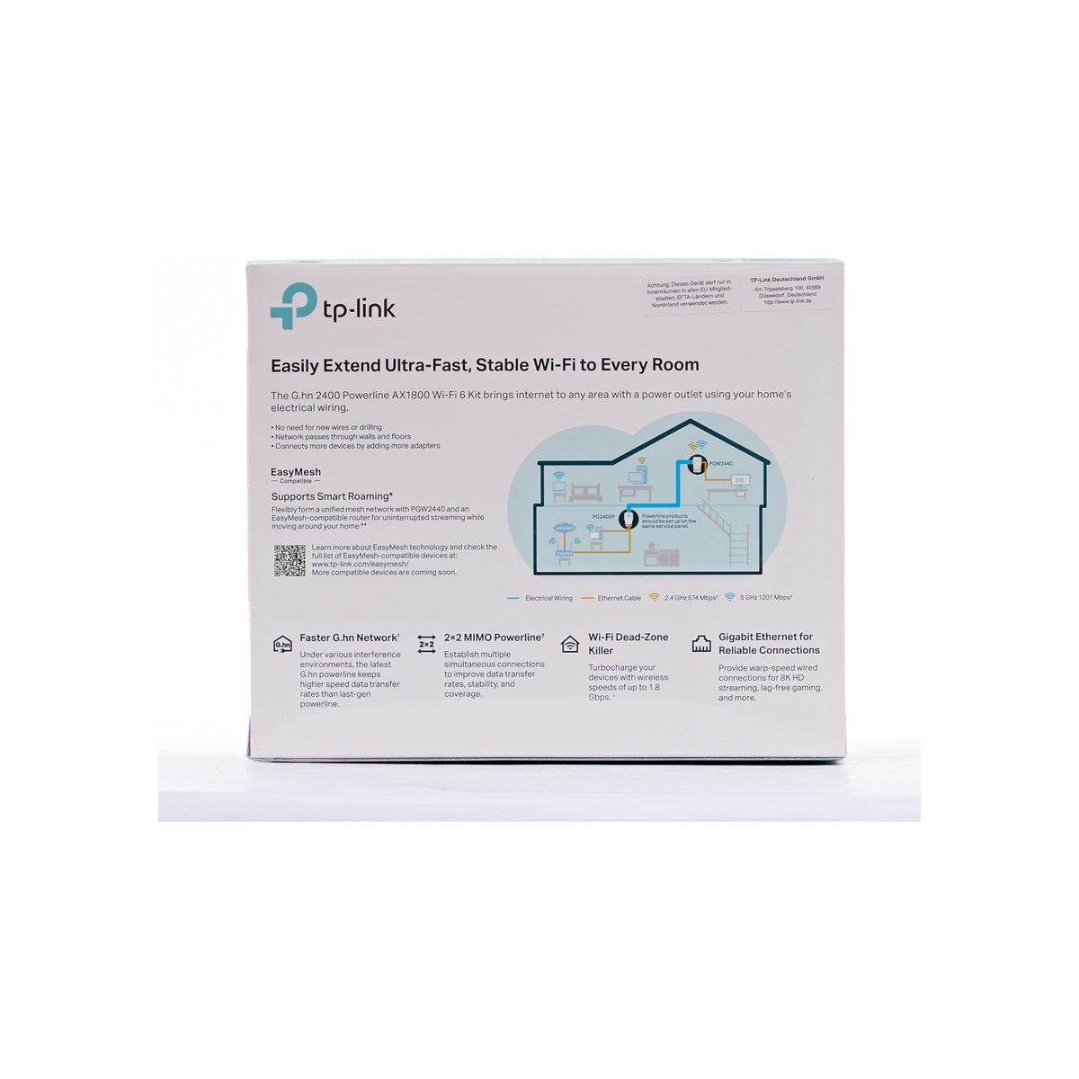 TP-Link PGW2440 KIT, G.hn2400 Powerline AX1800 Wi-Fi 6 Kit