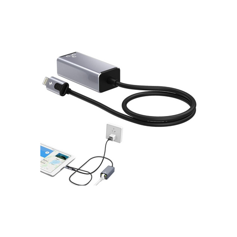KWSLIN Lighting to Ethernet Adapter, RJ45 LAN Wired Network Adapter for iPhone/iPad, Supports 100Mbps High Speed Ethernet Network, Plug and Play for iPhone to RJ45 Ethernet Adapter Replacement