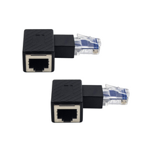 KASTWAVE Ethernet Adapter 90 Degree, 2 Pack Right Angled RJ45 Male to Female Ethernet Extender Adapter, Cat5e/Cat6 RJ45 Ethernet for Modem, Router, PC, Network Printer, Laptop, LAN, Switch