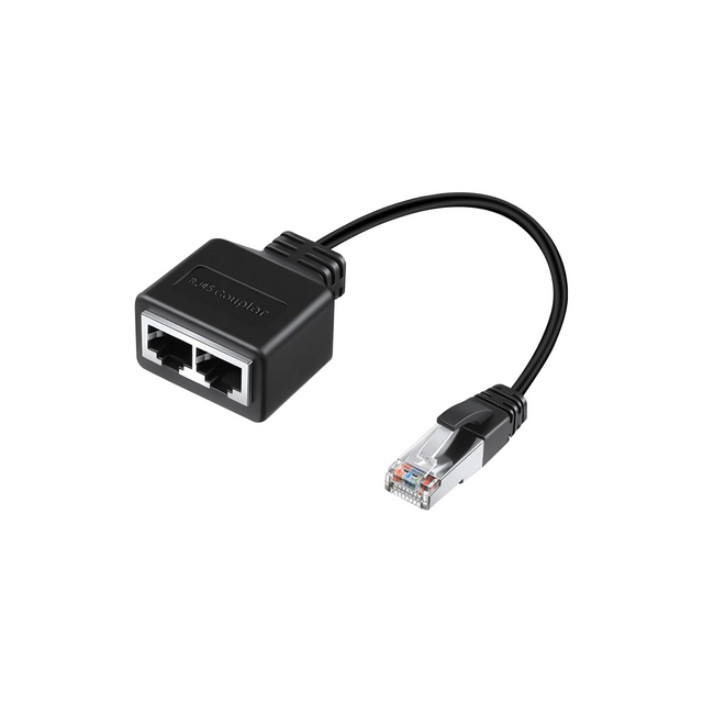 BIGTHREE Ethernet Cable Splitter, RJ45 Network Adapter, 1 to 2 Network Distributor, High-Speed Transmission Without Lag, Cat5, Cat5e, Cat6, Cat7, Cat8 Compatible, 10Gbps Speed.