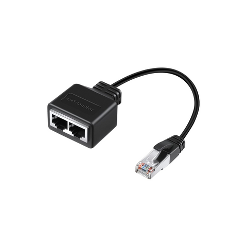 BIGTHREE Ethernet Cable Splitter, RJ45 Network Adapter, 1 to 2 Network Distributor, High-Speed Transmission Without Lag, Cat5, Cat5e, Cat6, Cat7, Cat8 Compatible, 10Gbps Speed.