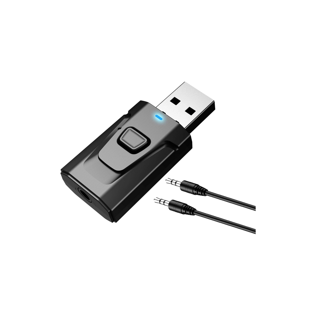 KASTWAVE USB Bluetooth 5.0 Transmitter Receiver, 4 in 1 Mini Wireless Audio Adapter, 3.5mm Bluetooth AUX Adapter Car Bluetooth Receiver for TV PC Headphone Speaker Car/Home Stereo System