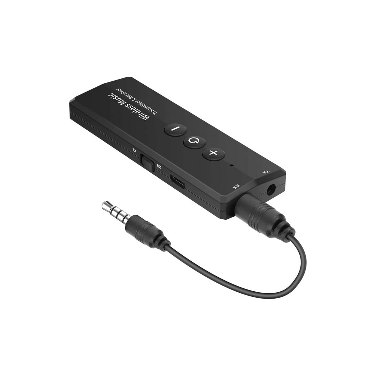 Exrp Bluetooth 5.0 Transmitter 3-in-1, Portable Wireless Bluetooth Adapter, Rechargeable Battery Powered Black Bluetooth Adapter for TV, Car Stereo System